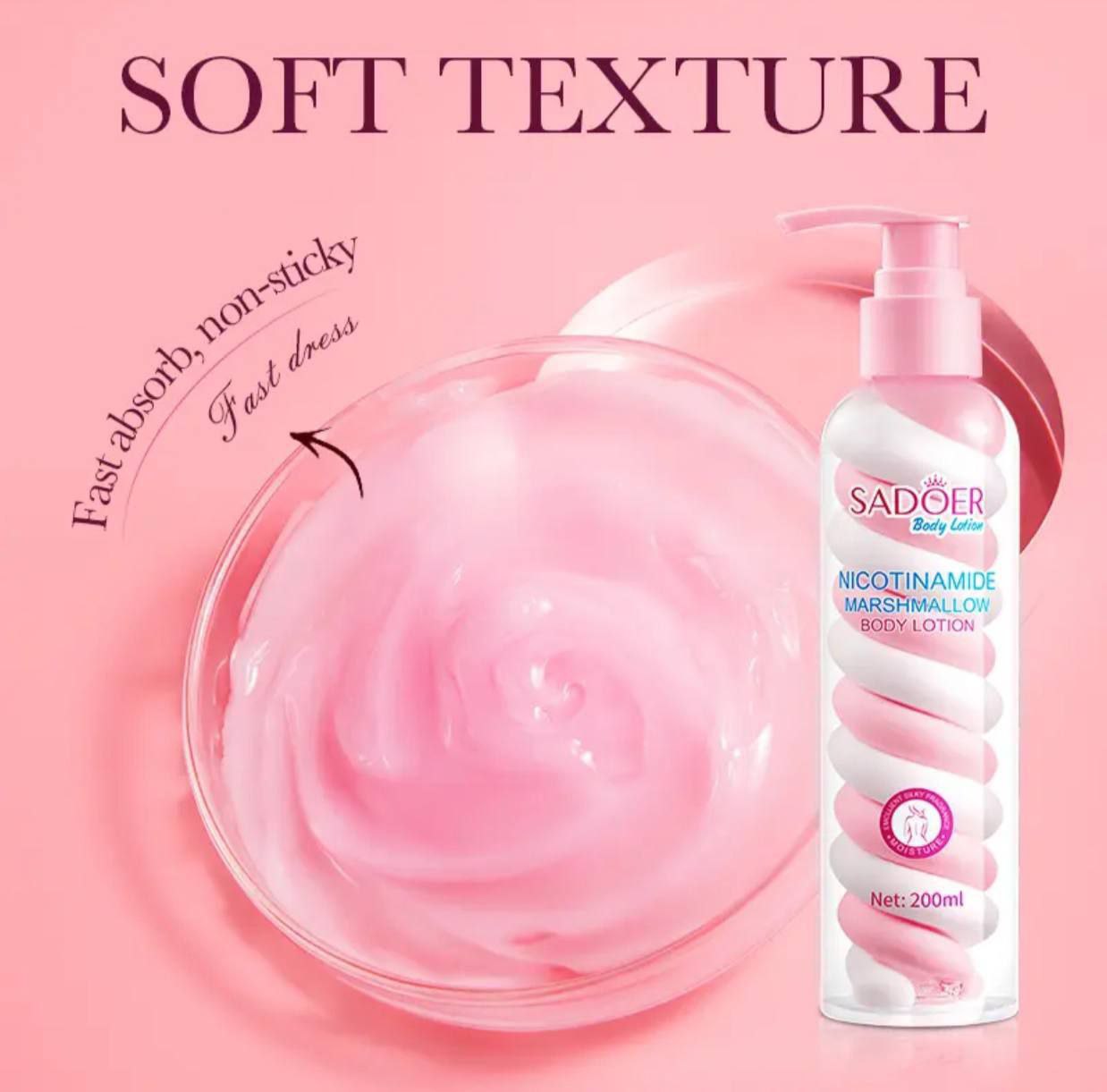 لوسیون بدن مدل مارشمالو برند سادور حجم ۲۰۰ میل