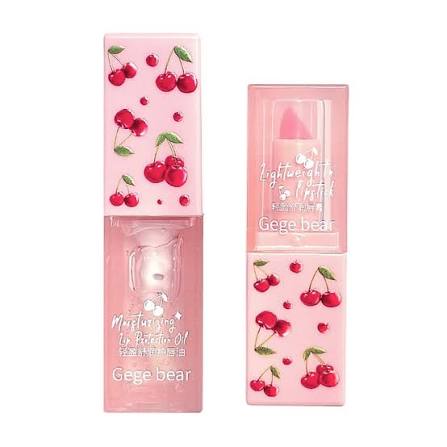 پک مراقبت از لب مدل بالم لب و روغن لب آلبالویی برند Gege bear