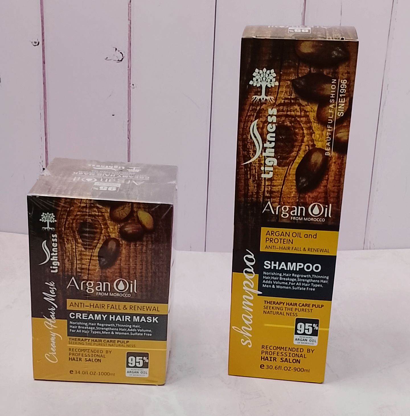 پک شاملو و ماسک مو حاوی روغن آرگان فاقد سولفات برند لایتنس